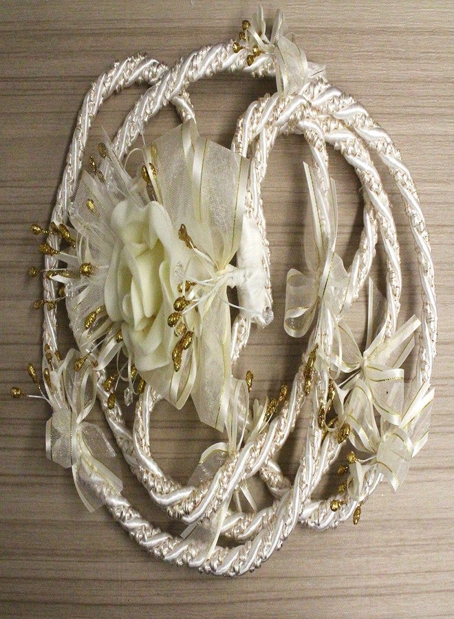 Ooki Beautiful Ivory and Gold Intertwine Silver Embellishment Accent Rope Migajon Lazo Wedding Lasso Traditional Lazos De Boda Tradicional Bridal Gift Box - Image 3